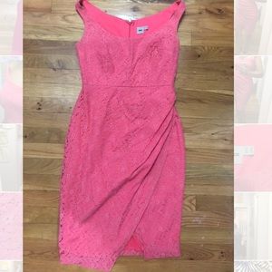 *CLEARANCE* ASOS pink lace faux wrap dress.